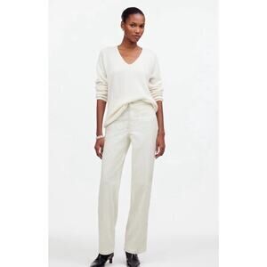 Madewell The Tall Emmett Wide Leg Pant in Corduroy Winter White NS475‎ 30T